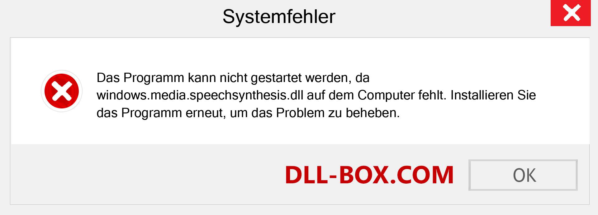 windows.media.speechsynthesis.dll-Datei fehlt?. Download für Windows 7, 8, 10 - Fix windows.media.speechsynthesis dll Missing Error unter Windows, Fotos, Bildern